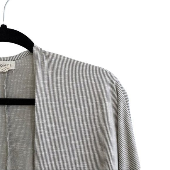 Anthropologie Donni Striped Textured Open Front Cardigan OSFA - Picture 3 of 5